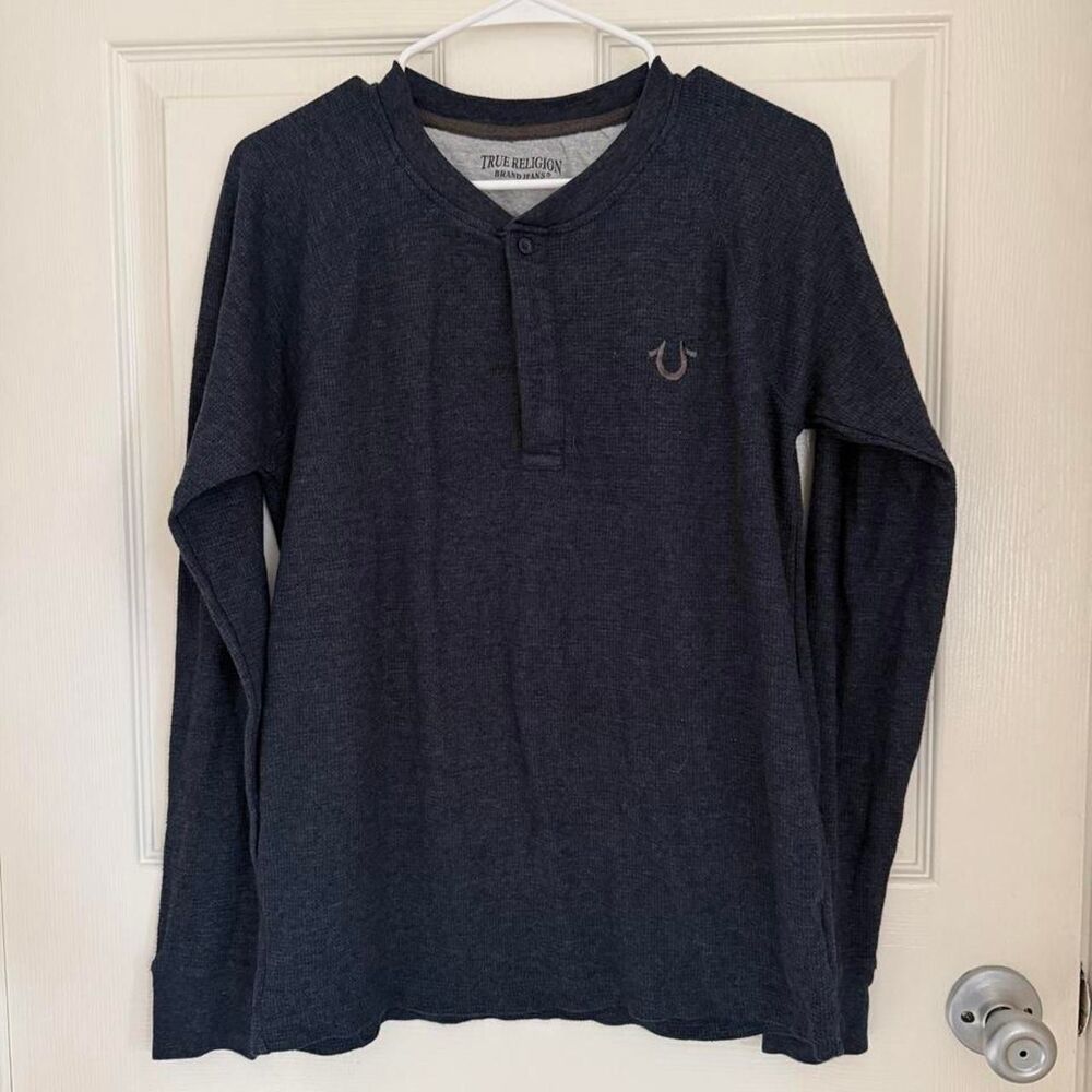 True-religion Men's Navy and Blue Shirt
